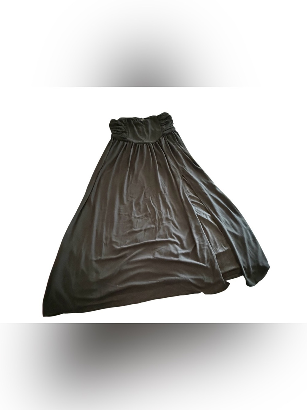 Lulu's Black Ruched Waist Maxi Skirt
